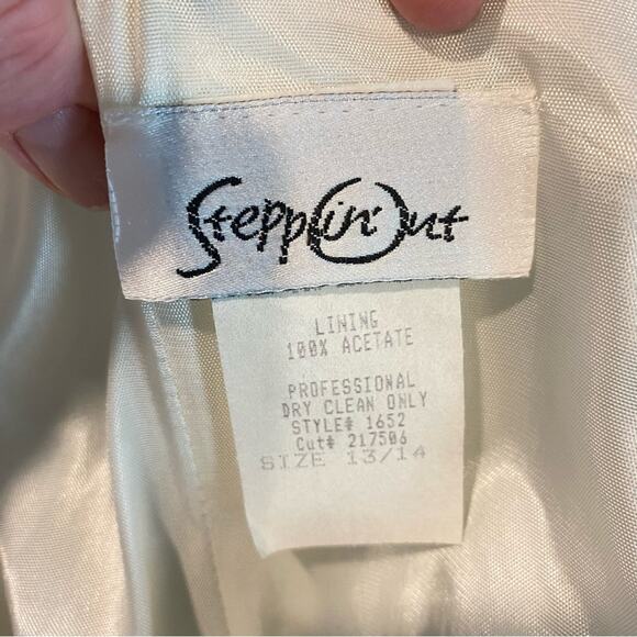 Vintage Steppin Out Formal Gown with Bolero Jacket Blue Size 13/14 Made in USA - Picture 9 of 15